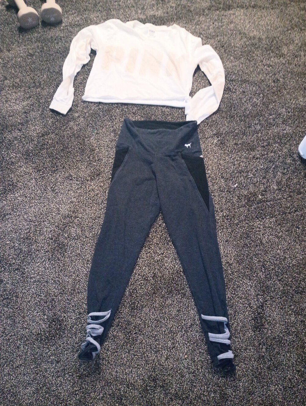 Victoria Secret Bling Leggings N Crop Shirt Xs